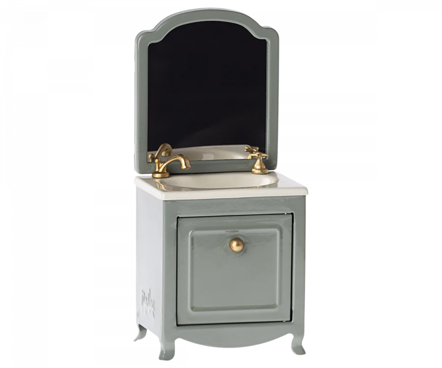 maileg royal sink dresser w/mirror dark mint