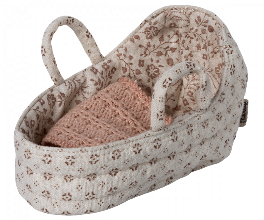 Quilted Carry Cot Baby Mouse