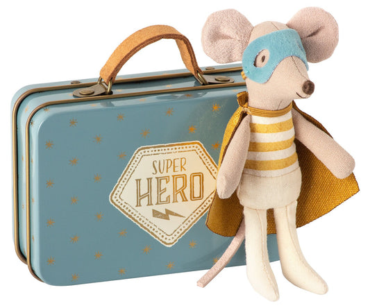 Superhero Little Mouse in Suitcase